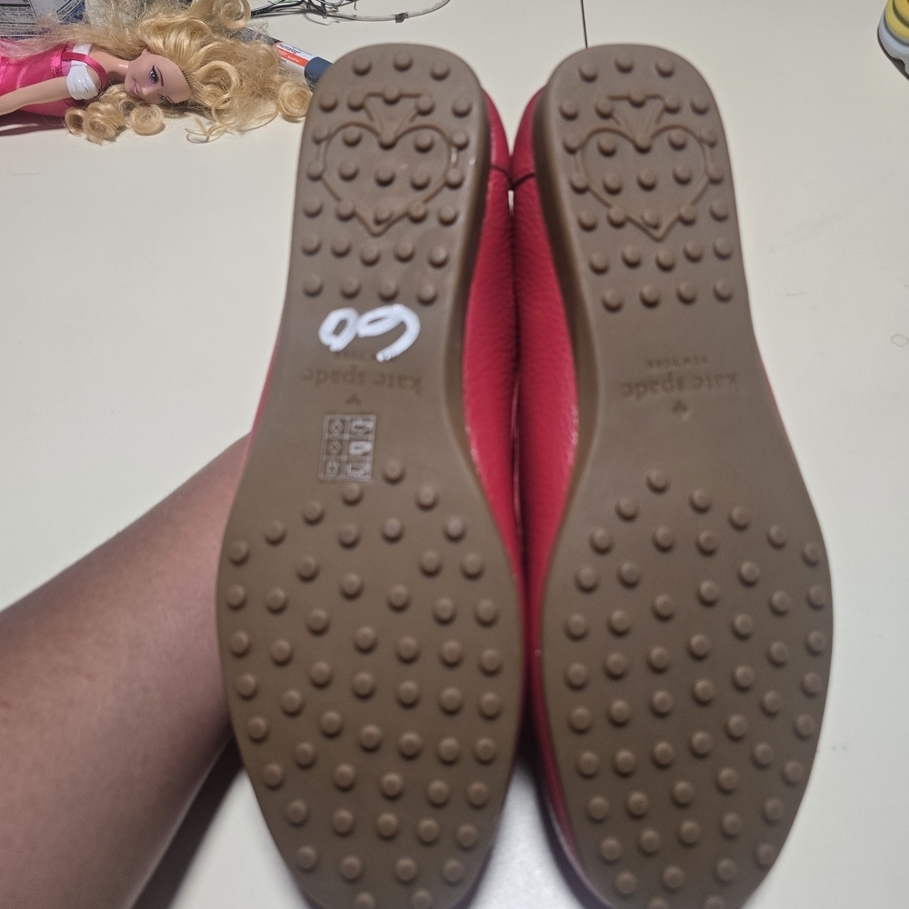 Kate Spade Red Leather Loafers - Picture 4 of 8